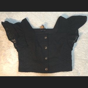 Small boutique Eyelet Crop top